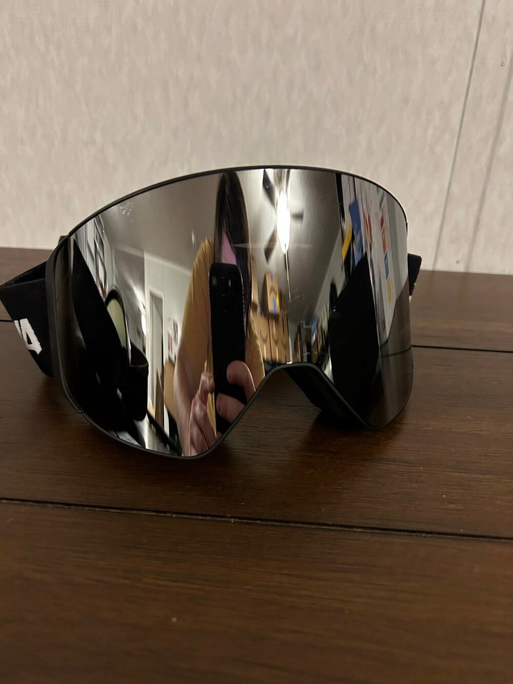 Snowalva Ski Goggles Magnetic Interchangeable Silver Mirror Lens Black Frame